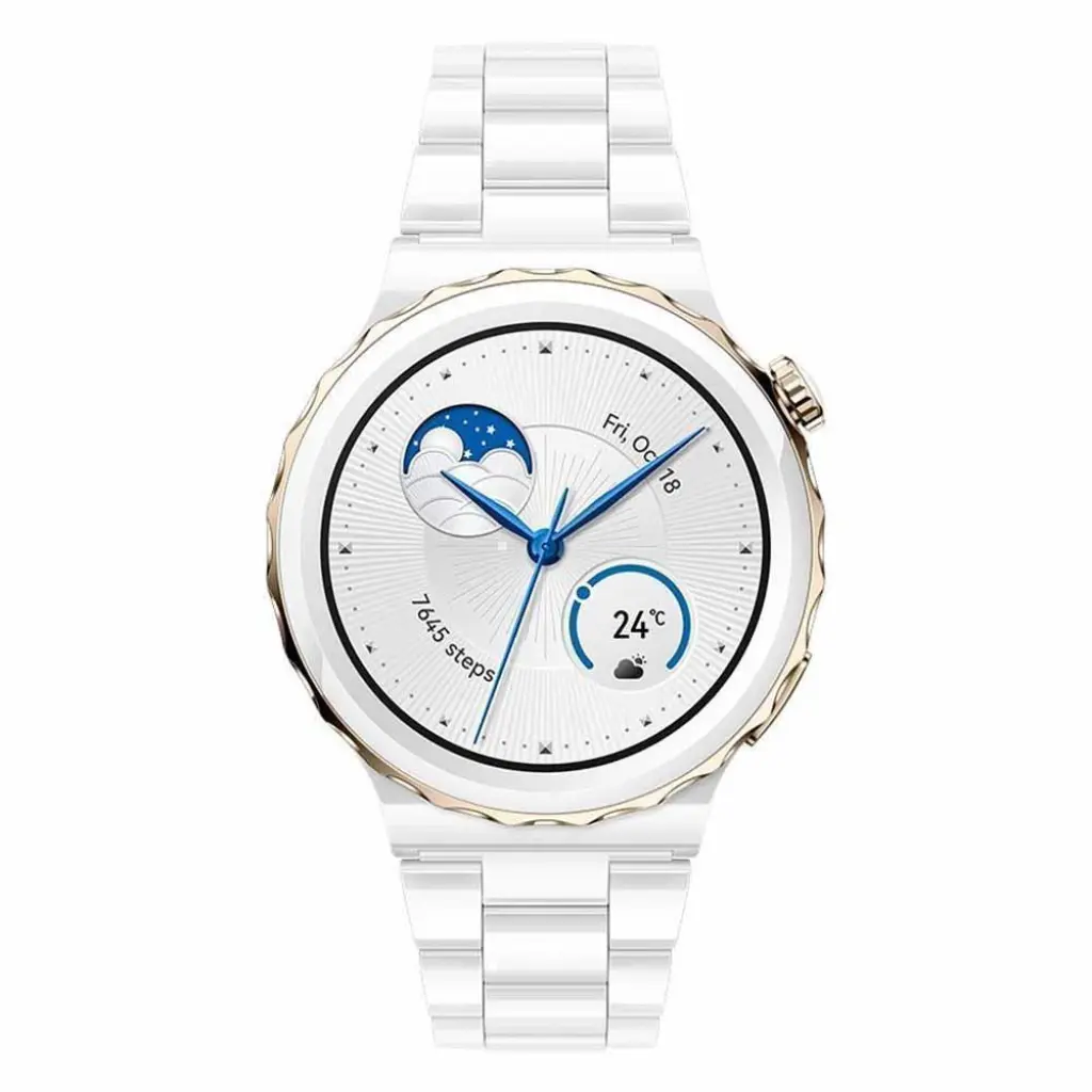 Смарт часы HUAWEI WATCH GT 3 Pro (Gold Bezel White Ceramic Case) (FRG-B19) (55028859)
