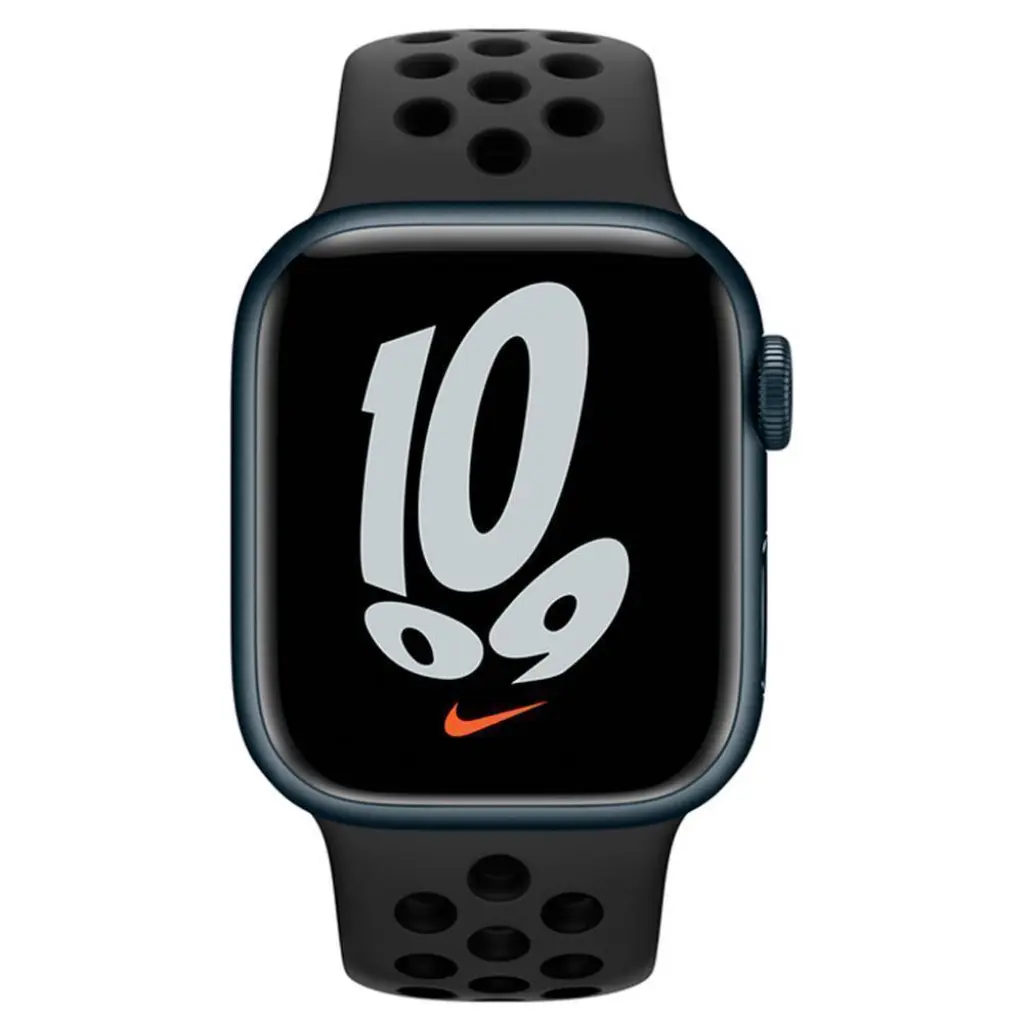Смарт часы APPLE Watch Nike Series 7 GPS, 45mm Midnight Aluminium Case with Anthracite/Black Nike Sport Band (MKNC3GK/A)