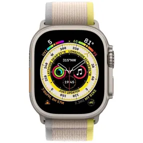 Смарт часы APPLE Watch Ultra GPS + Cellular, 49mm Titanium Case with Yellow/Beige Trail Loop - M/L (MQFU3GK/A)