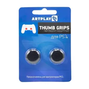 Накладки для геймпада ARTPLAYS Thumb Grips защитные на джойстики геймпада PS 4 (4 шт) черные