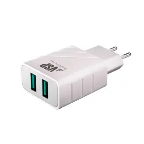 Зарядное устройство для телефонов BoraSCO 2 USB, 2.4A White (37261)(0)