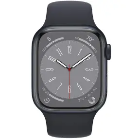 Смарт часы APPLE Watch Series 8 GPS 41mm Midnight Aluminium Case with Midnight Sport Band - Regular (MNP53GK/A)
