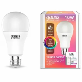 Умная лампочка GAUSS Smart Home RGBW 10W A60 1055Lm E27