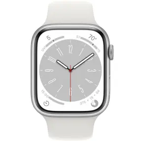 Смарт часы APPLE Watch Series 8 GPS 45mm Silver Aluminium Case with White Sport Band - Regular (MP6N3GK/A)