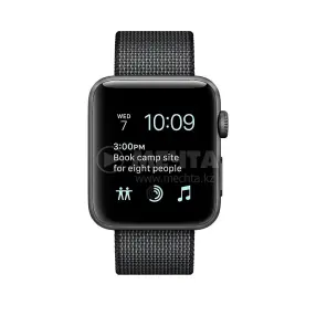 Смарт часы APPLE Watch Series 2 38mm Space Grey Aluminium Case with Black Woven Nylon Band Model A1757 MP052GK/A (ZKMP052GKA)(0)