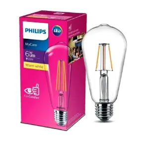 Лампа LED PHILIPS Classic 6-60W ST64 E27 830 CL N