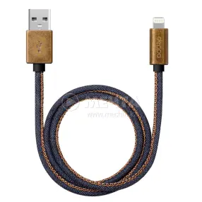 Кабель для телефона DEPPA Jeans USB - 8-pin для Apple, медь/джинса, MFI, 1.2м, синий (72275)(0)