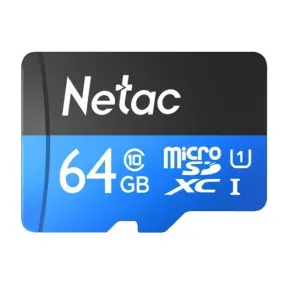 Карта памяти NETAC MicroSD 64GB Class 10 U1 с адаптером SD (P500STN-064G)