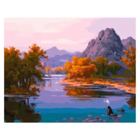Картина по номерам PaintBoy РК 45085 Осенний закат у горной реки 40*50 Эксклюзив