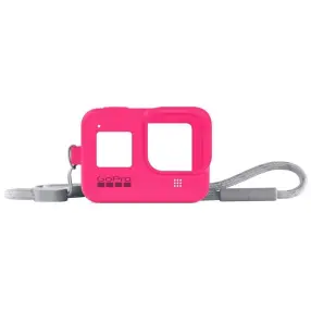 Чехол для экшн камеры GO PRO Hero 8 силиконовый с ремешком розовый (AJSST-007)