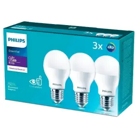 Лампа LED PHILIPS Bulb ESS 9W E27 3000K (3шт)